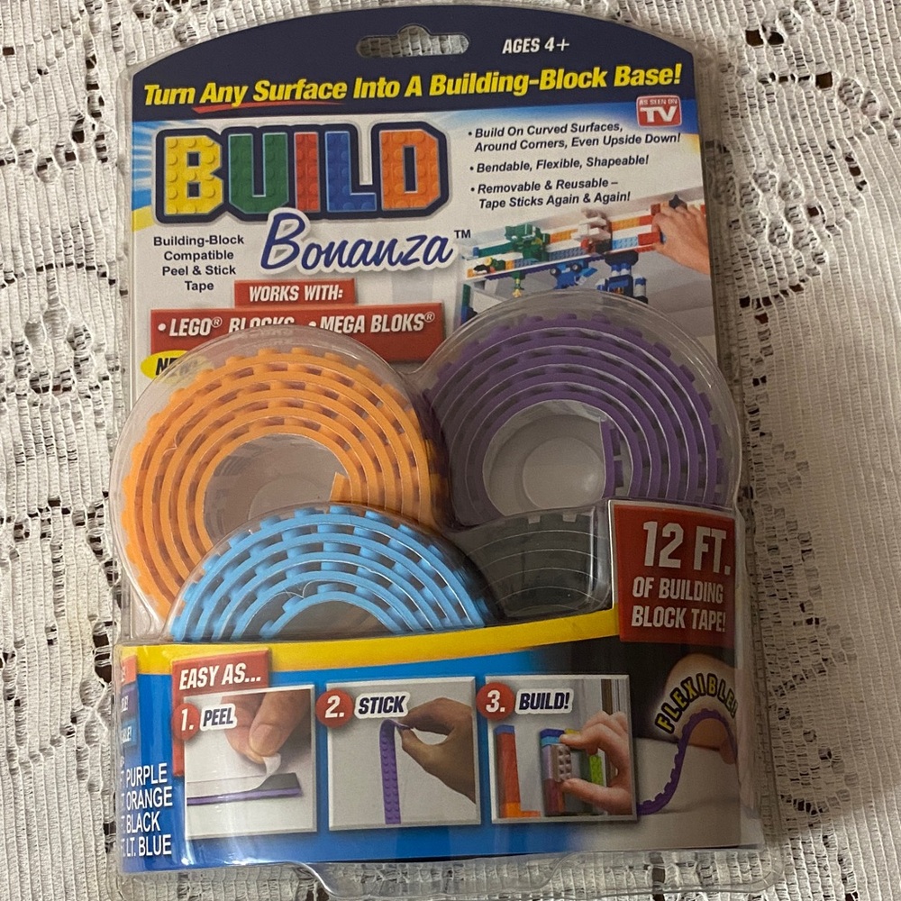 As seen on TV build bonanza peel stick build flexible Lego blocks megablocks